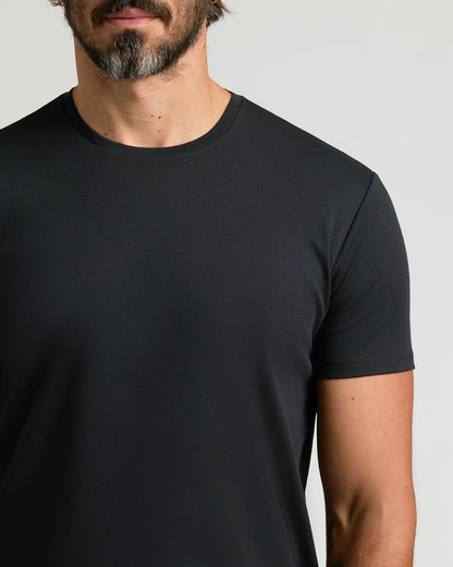 Pima Cotton Blend Curved Hem Crew 2-Pack