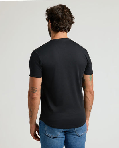 Pima Cotton Blend Curved Hem Crew 4-Pack