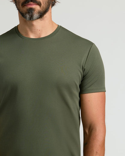 Grove Pima Cotton Blend Curved Hem Crew