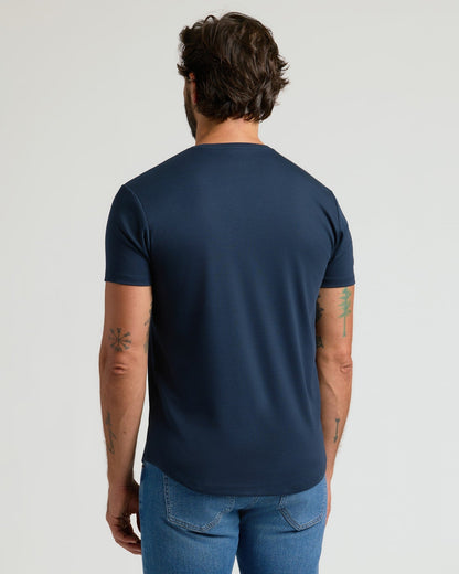 Pima Cotton Blend Curved Hem Crew 2-Pack