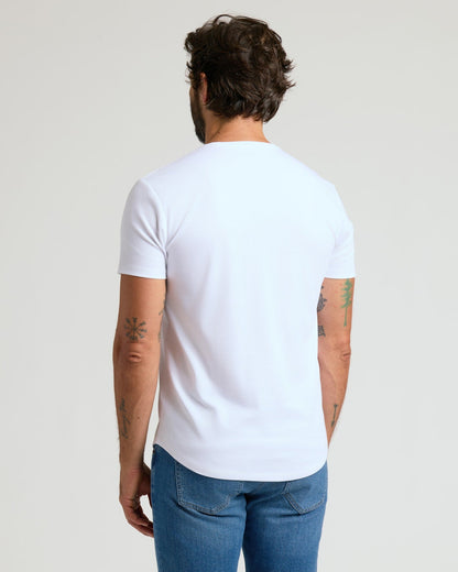 Pima Cotton Blend Curved Hem Crew 2-Pack