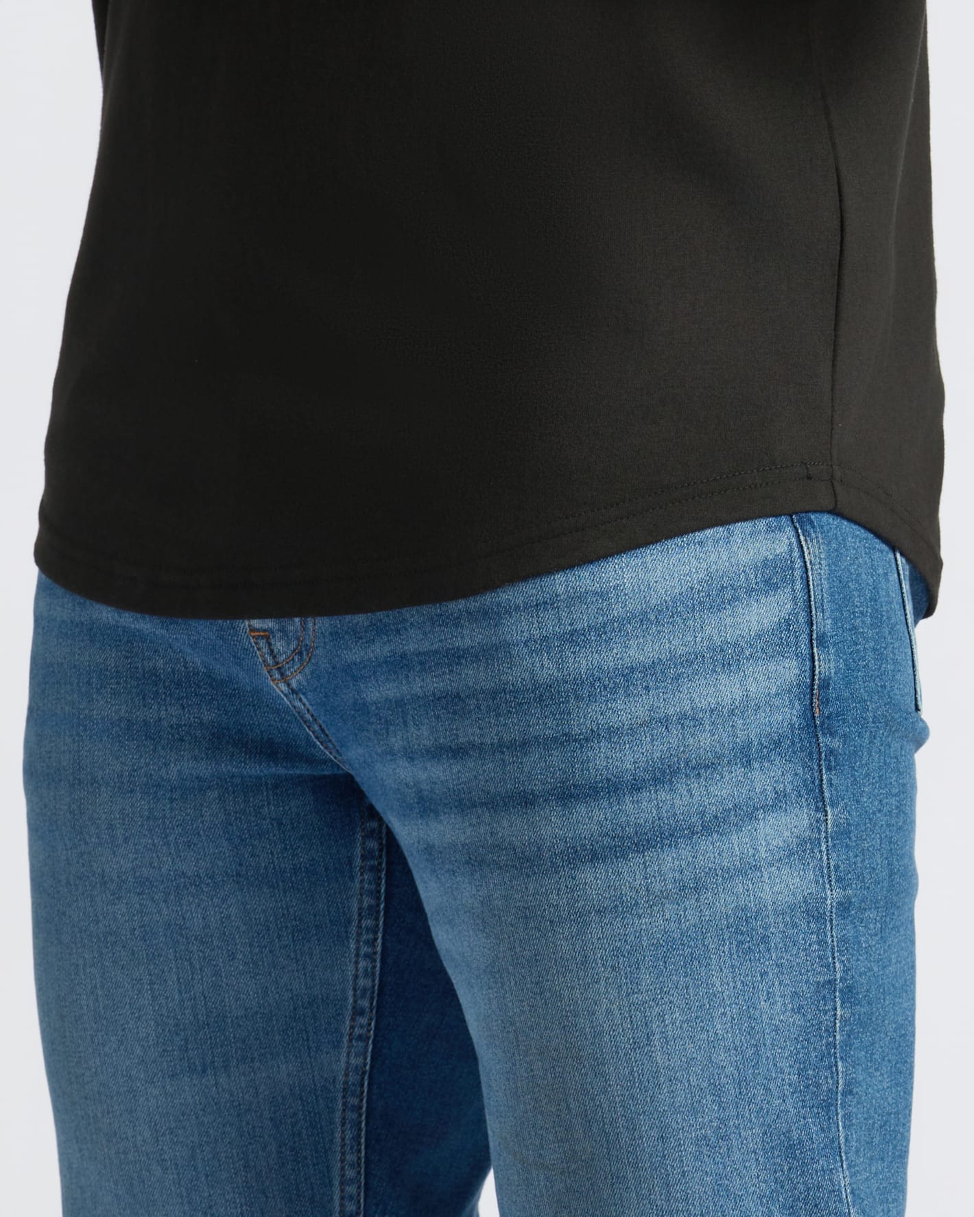 All Black Curved Hem Classic Crew Neck 10-Pack