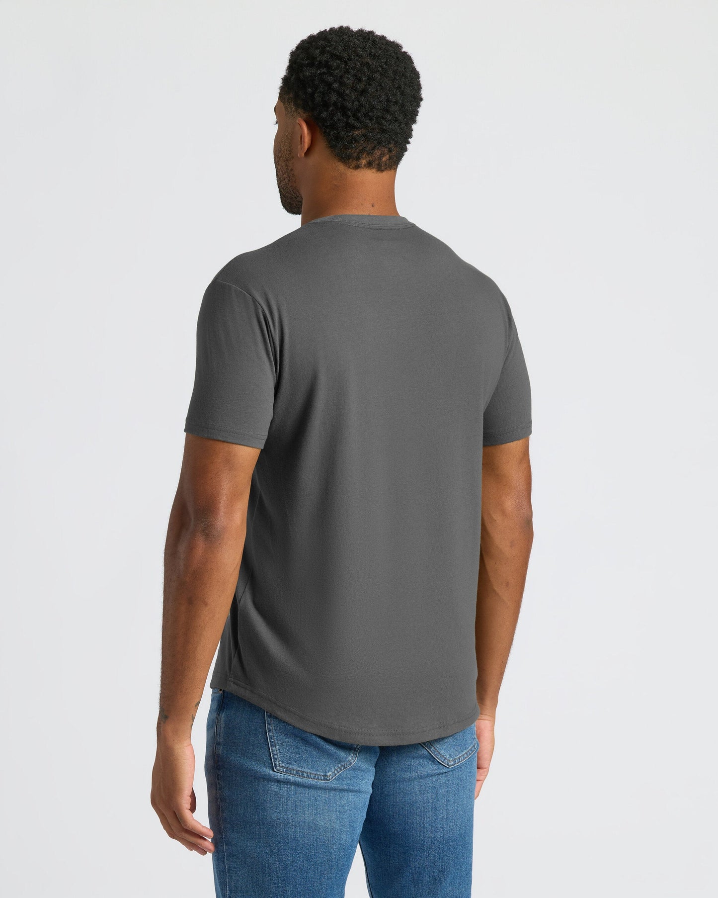 Carbon Curved Hem Classic Crew Neck