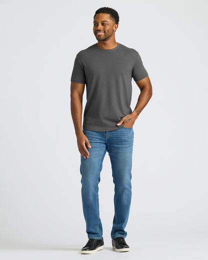 Carbon Curved Hem Classic Crew Neck