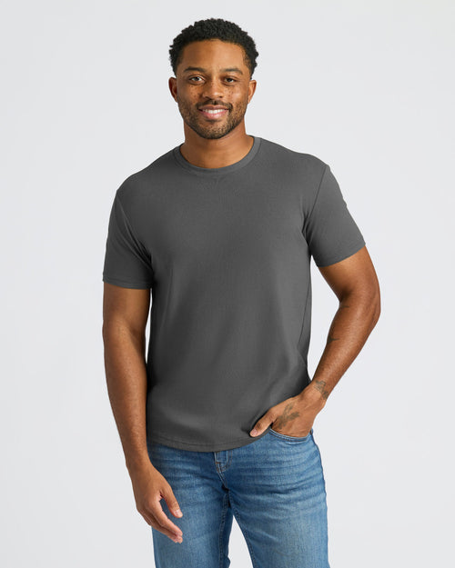 Carbon Curved Hem Classic Crew Neck