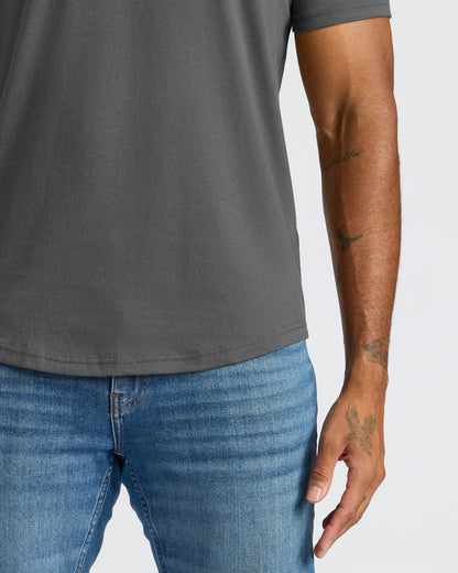 Carbon Curved Hem Classic Crew Neck