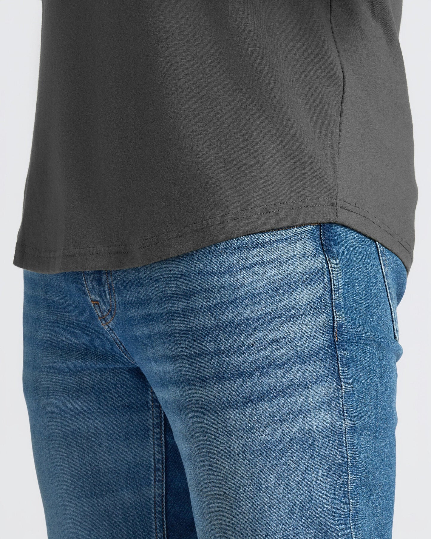Carbon Curved Hem Classic Crew Neck