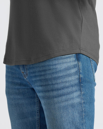 Carbon Curved Hem Classic Crew Neck