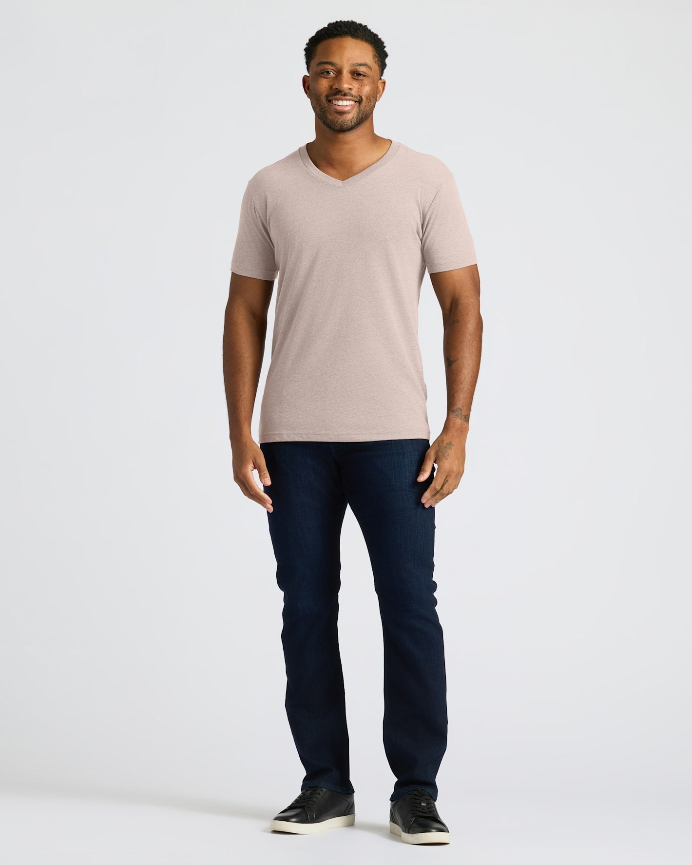 Light Heather Slate Mauve Classic V-Neck