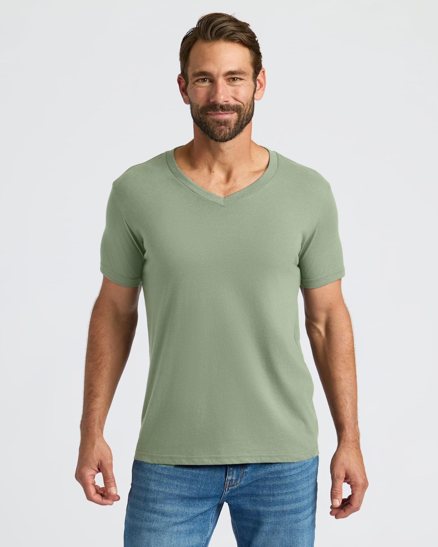 Sage Green Classic V-Neck