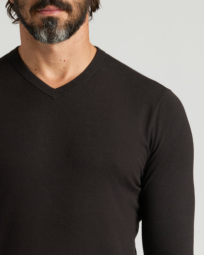 All Black Dressy V-Neck Sweater 2-Pack