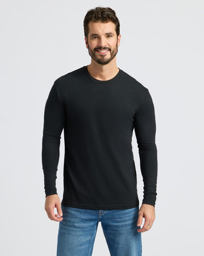 Black Classic Long Sleeve Crew Neck 3-Pack