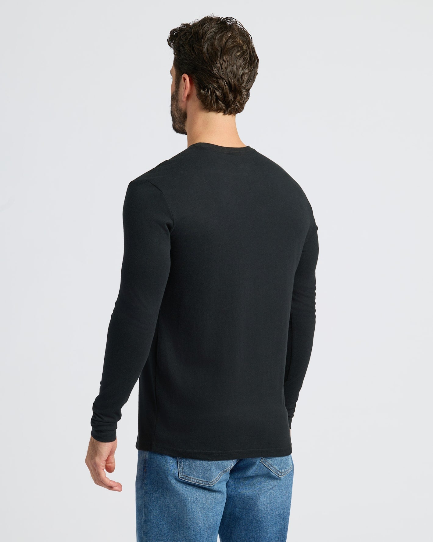 Black Classic Long Sleeve Crew Neck 3-Pack