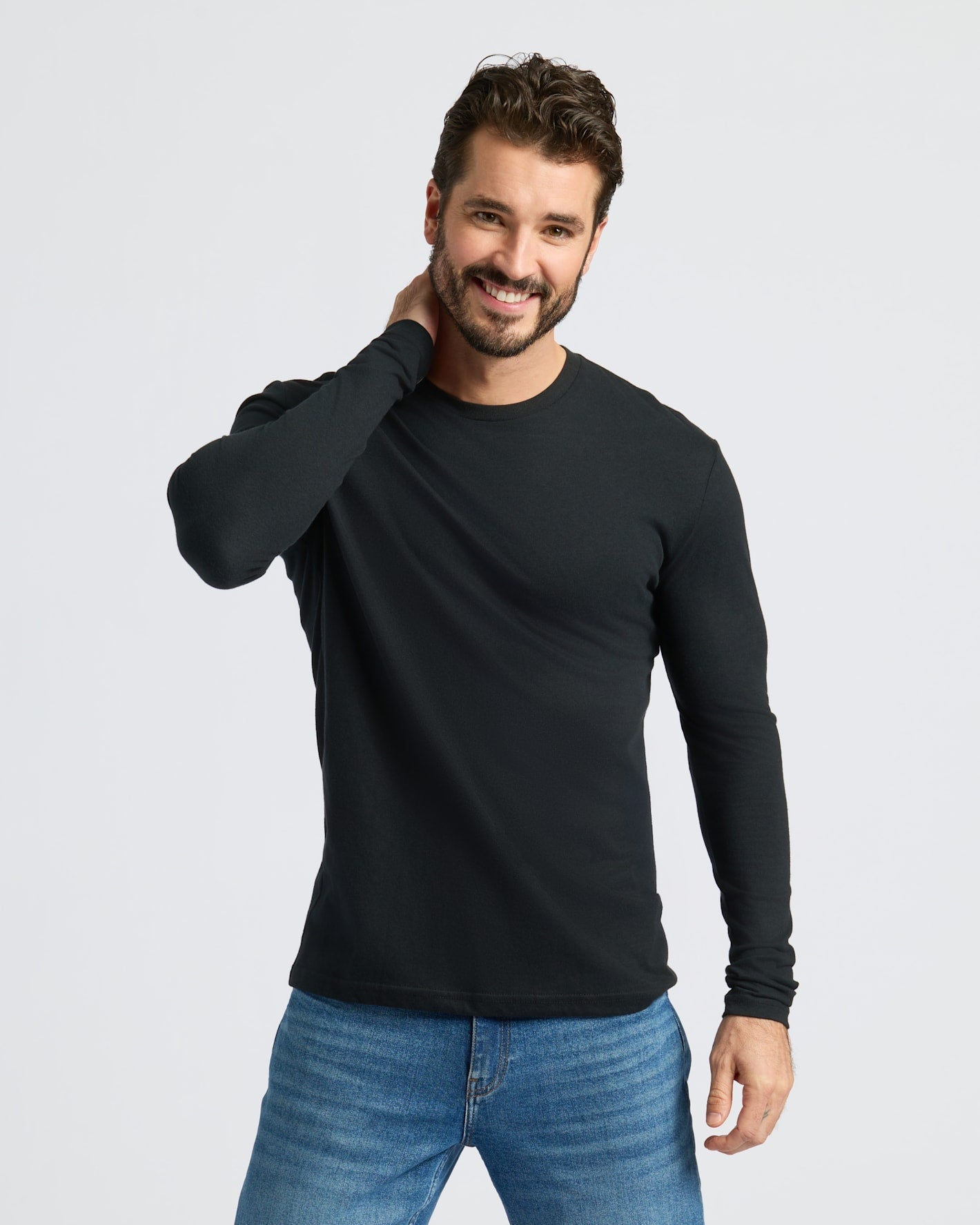 Black & White Classic Long Sleeve Crew Neck 6-Pack