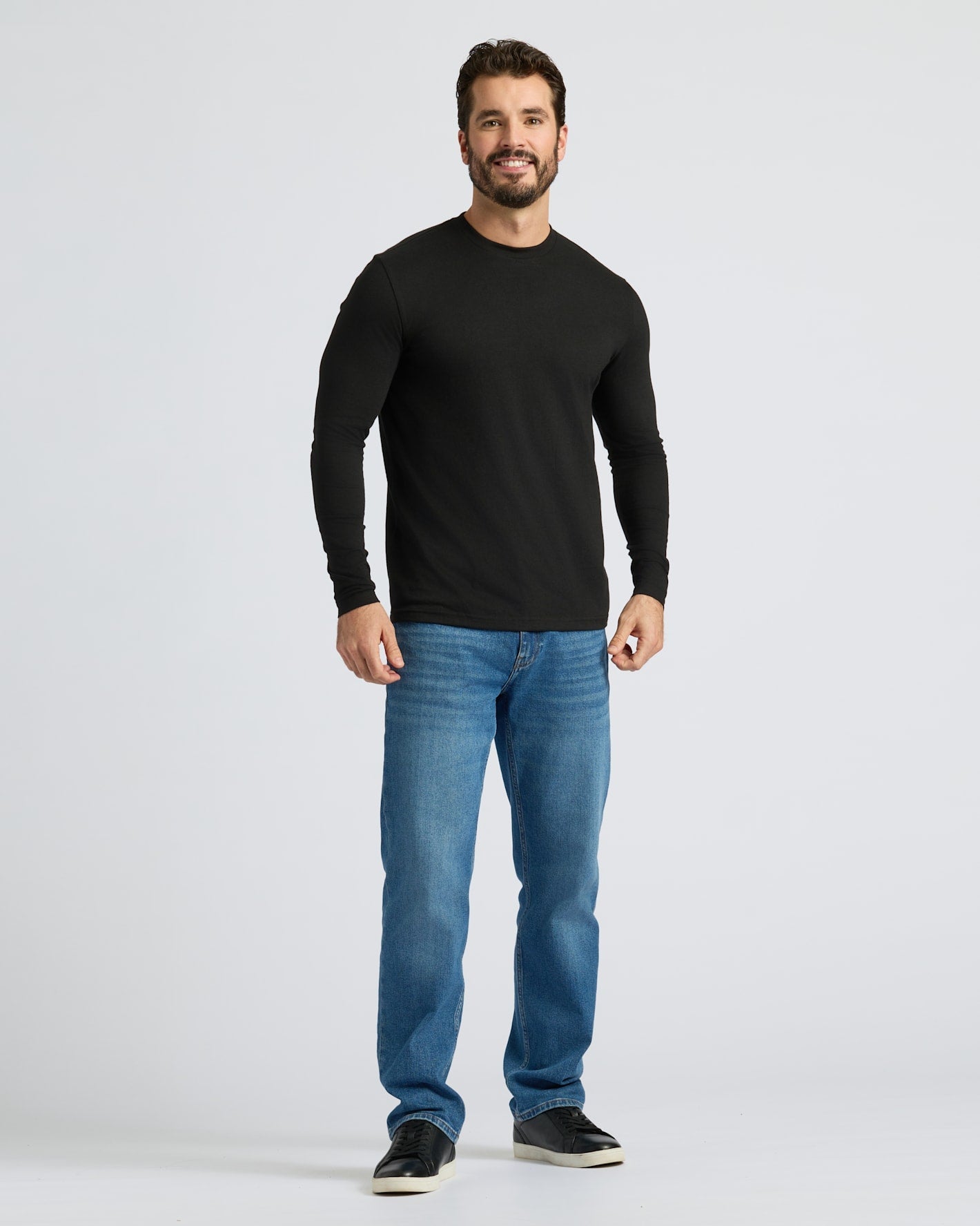 Black Classic Long Sleeve Crew Neck 10-Pack