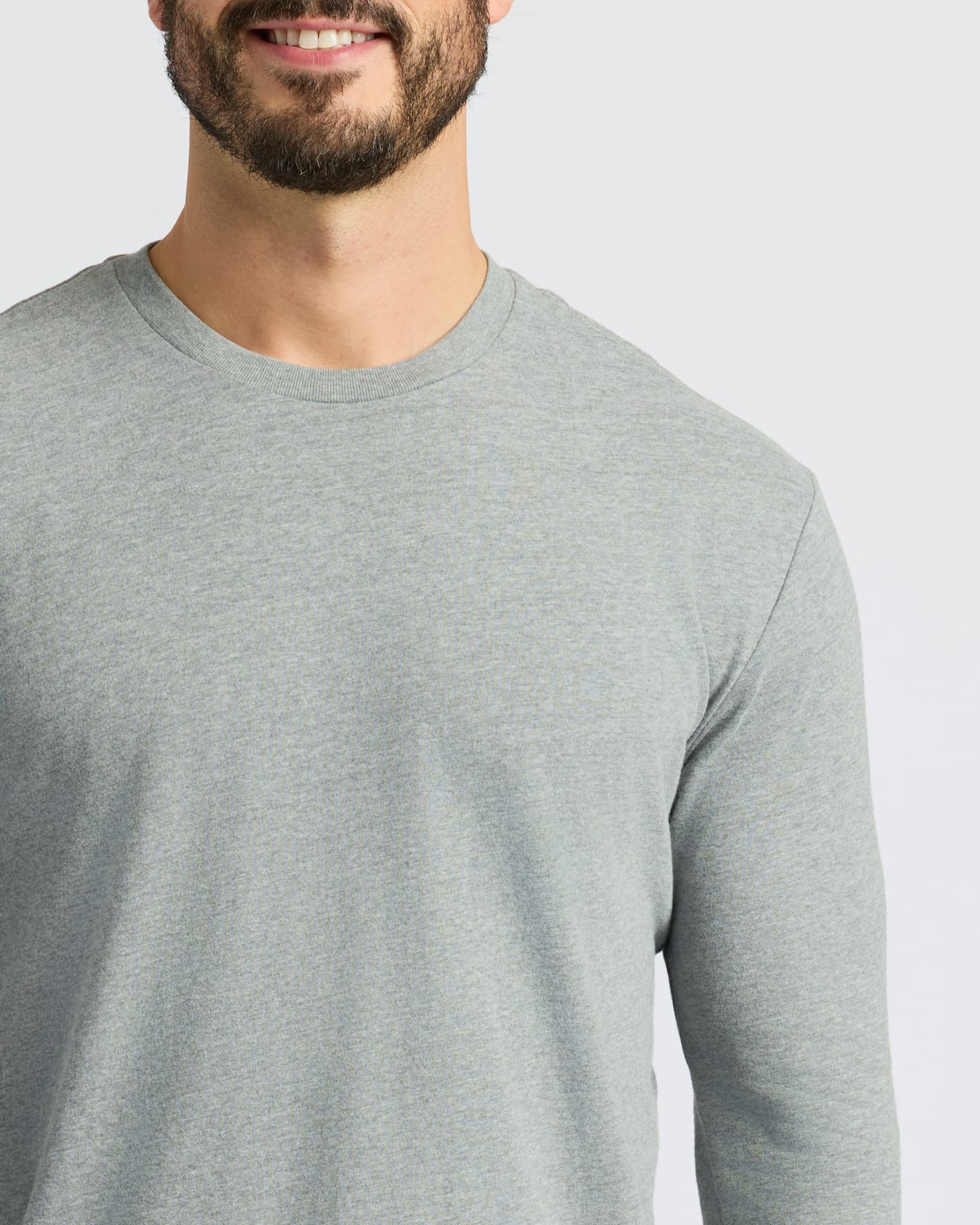 Heather Gray Classic Long Sleeve Crew Neck