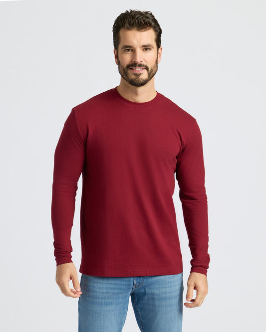 Dark Maroon Classic Long Sleeve Crew Neck