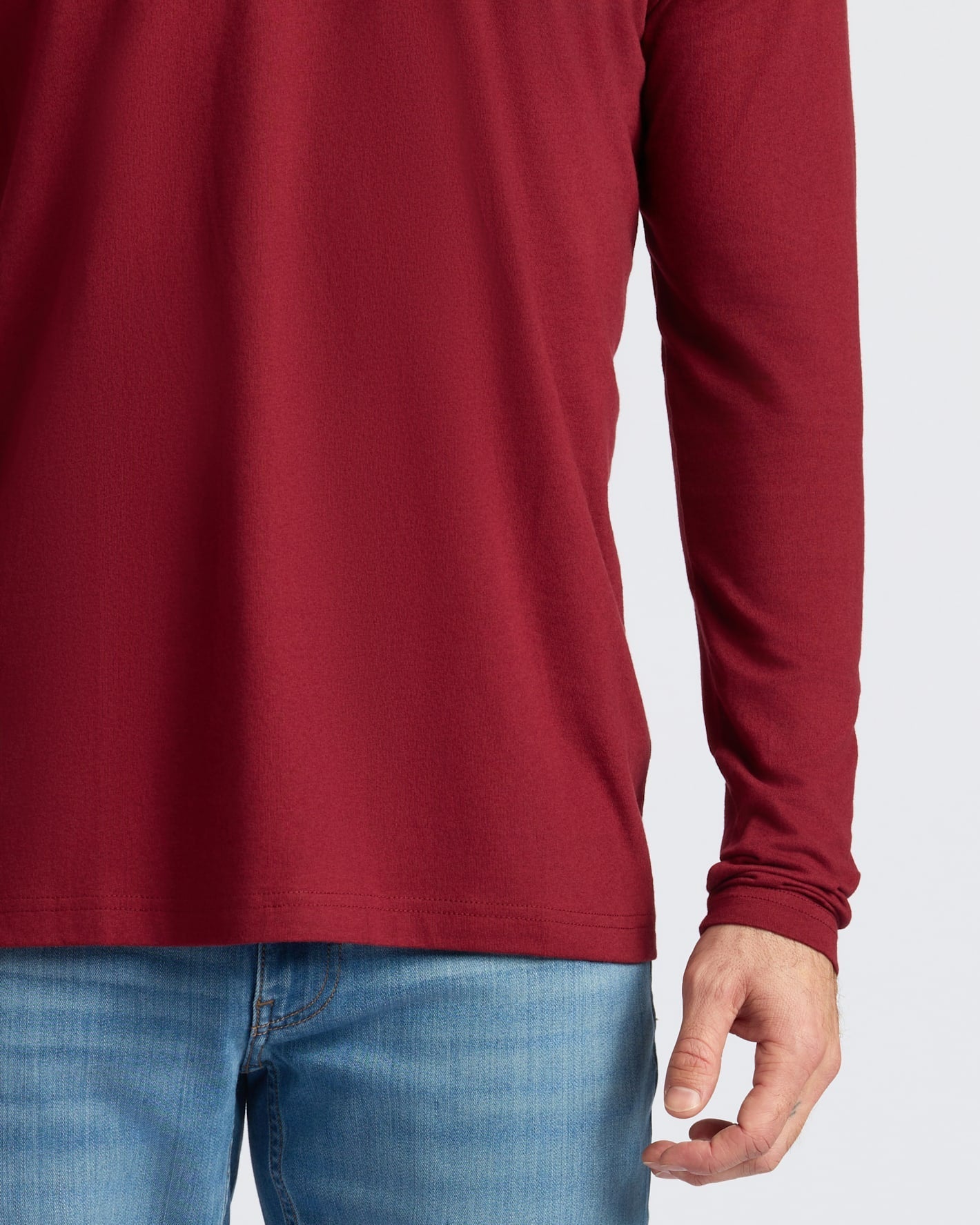 Dark Maroon Classic Long Sleeve Crew Neck