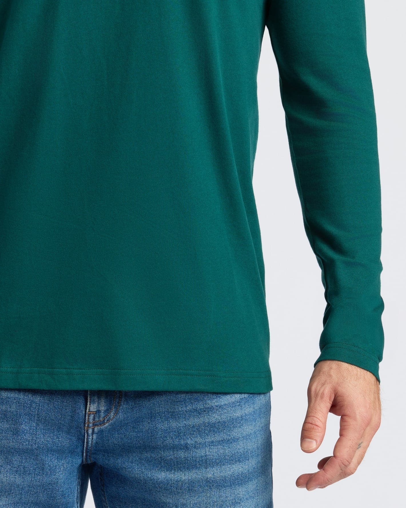 Deep Emerald Classic Long Sleeve Crew Neck