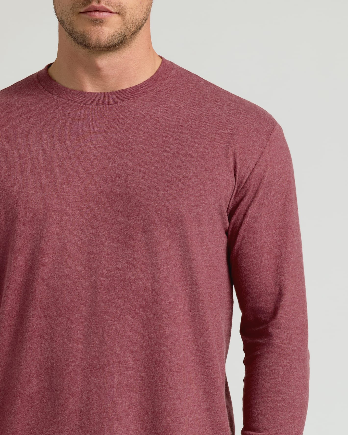 Dark Heather Rustic Apple Classic Long Sleeve Crew Neck