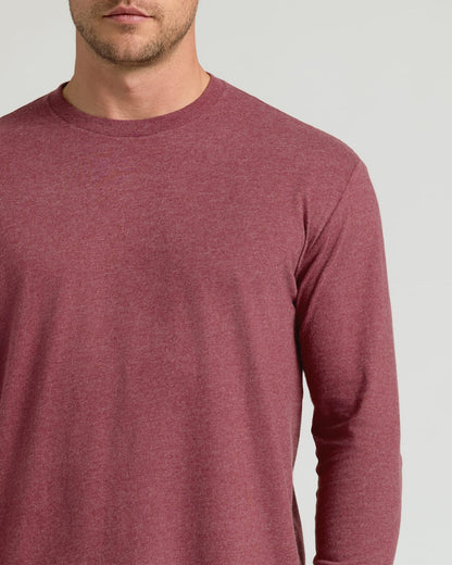 Dark Heather Rustic Apple Classic Long Sleeve Crew Neck