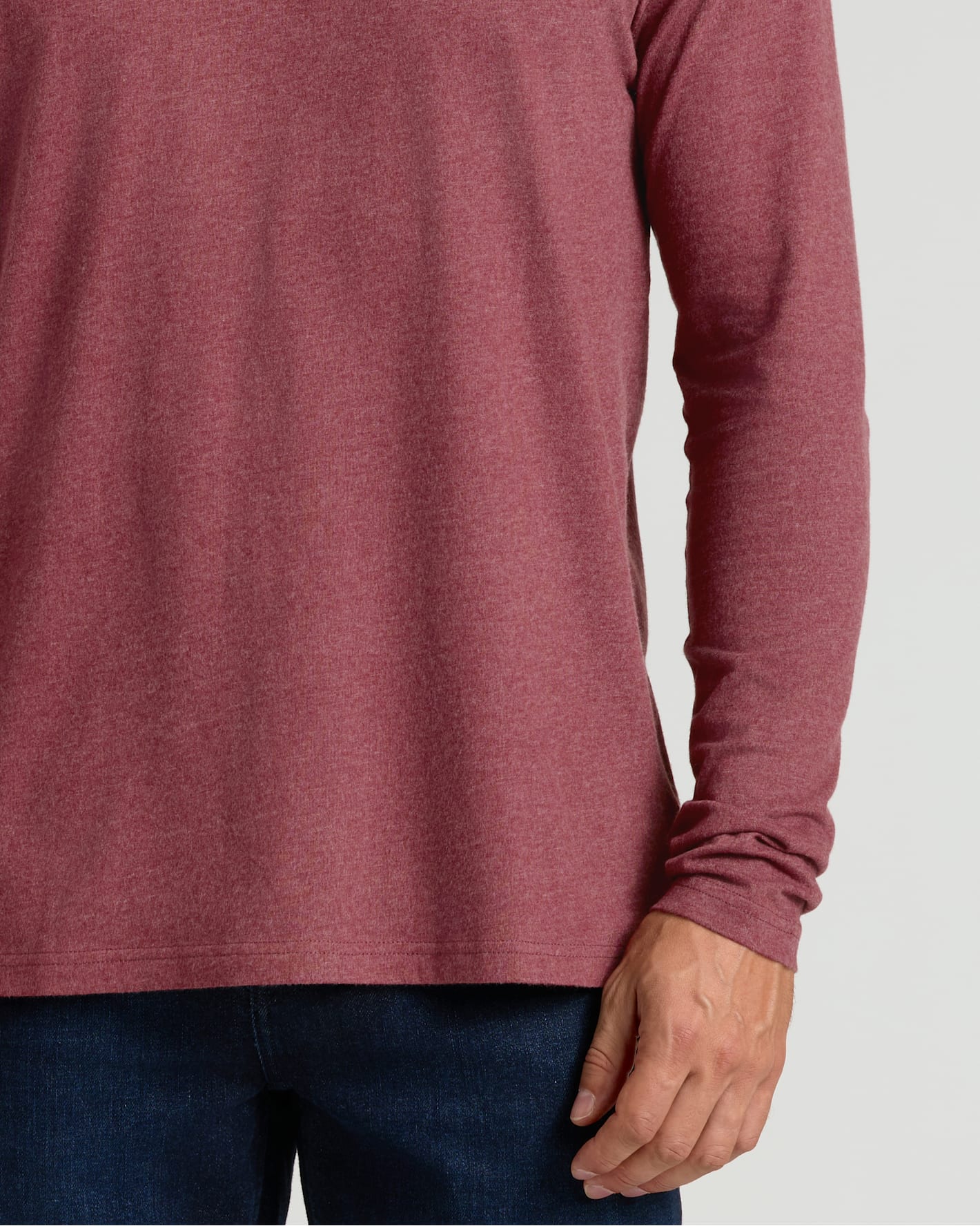 Dark Heather Rustic Apple Classic Long Sleeve Crew Neck