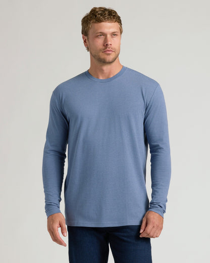 Dark Heather Vintage Navy Classic Long Sleeve Crew Neck