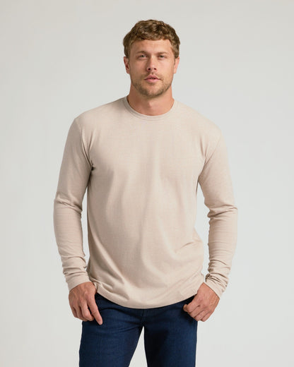 Heather Truffle Classic Long Sleeve Crew Neck