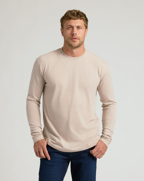 Heather Truffle Classic Long Sleeve Crew Neck