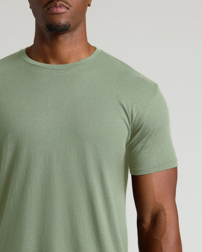 Sage Green Tall Straight Hem Crew Neck T-Shirt