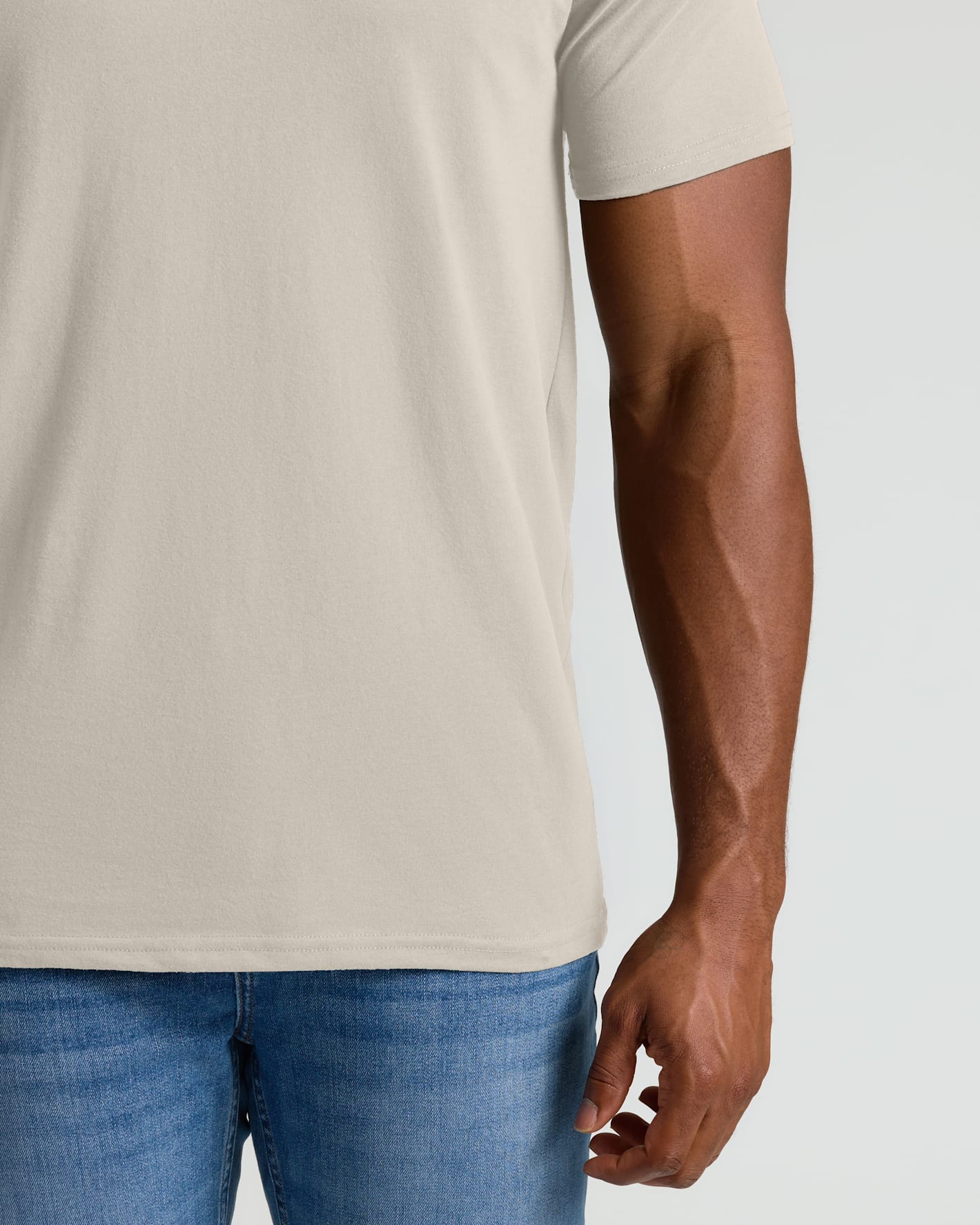 Oatmeal Tall Straight Hem Crew Neck T-Shirt