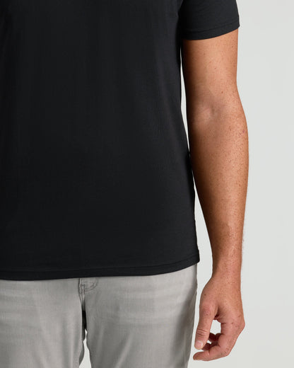 Black Short Sleeve Tall Classic V-Neck 6-Pack
