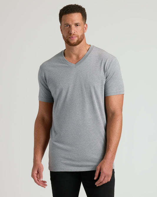 Heather Gray Tall Short Sleeve Classic V-Neck