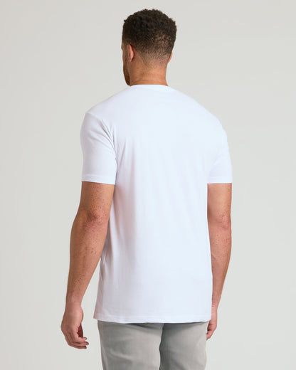 White Short Sleeve Tall Classic V-Neck 6-Pack