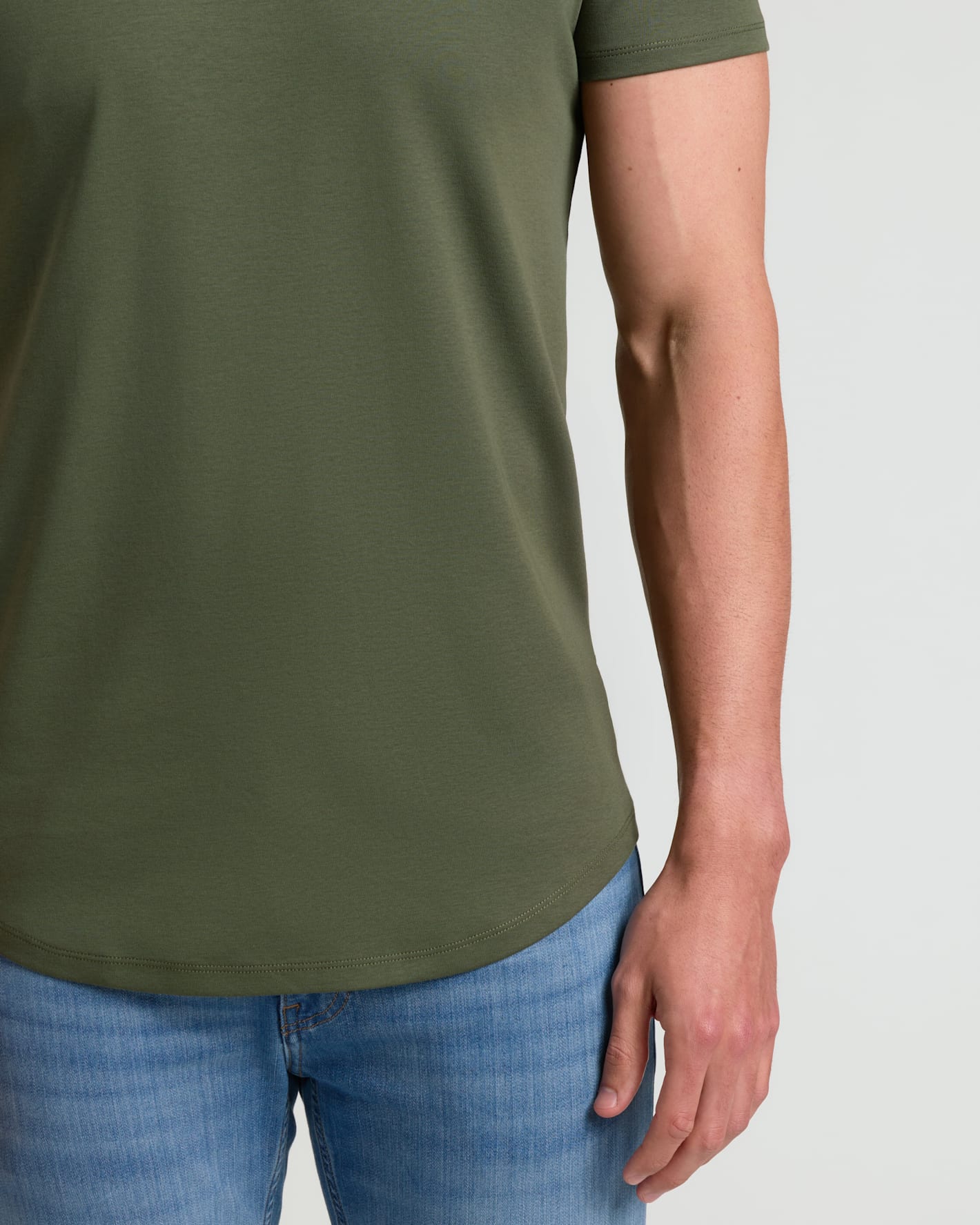 Grove Tall Pima Cotton Blend Curved Hem Crew