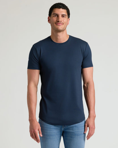 Tall Pima Cotton Blend Curved Hem Crew 2-Pack
