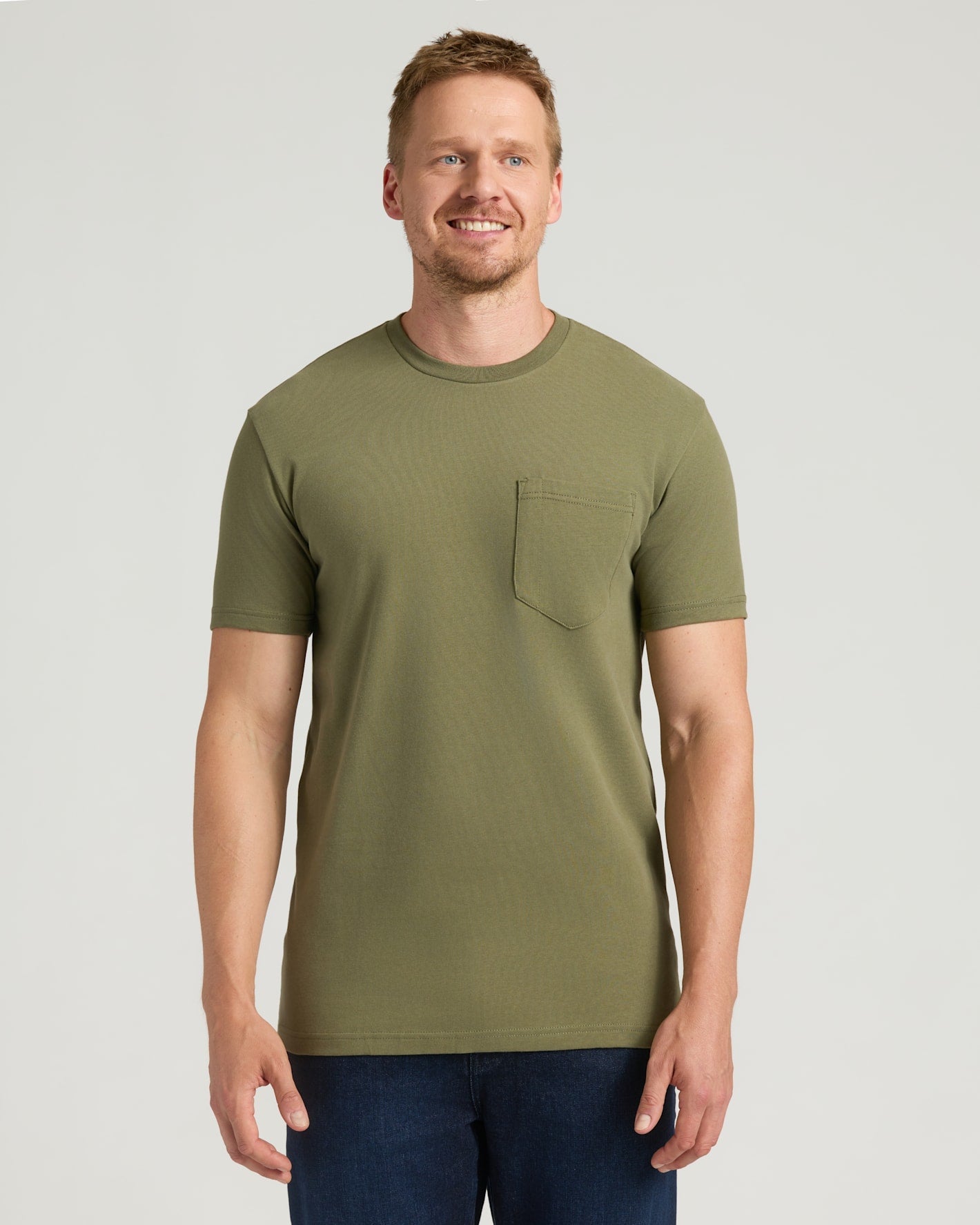 Military Green Tall Heavyweight Pocket Crew