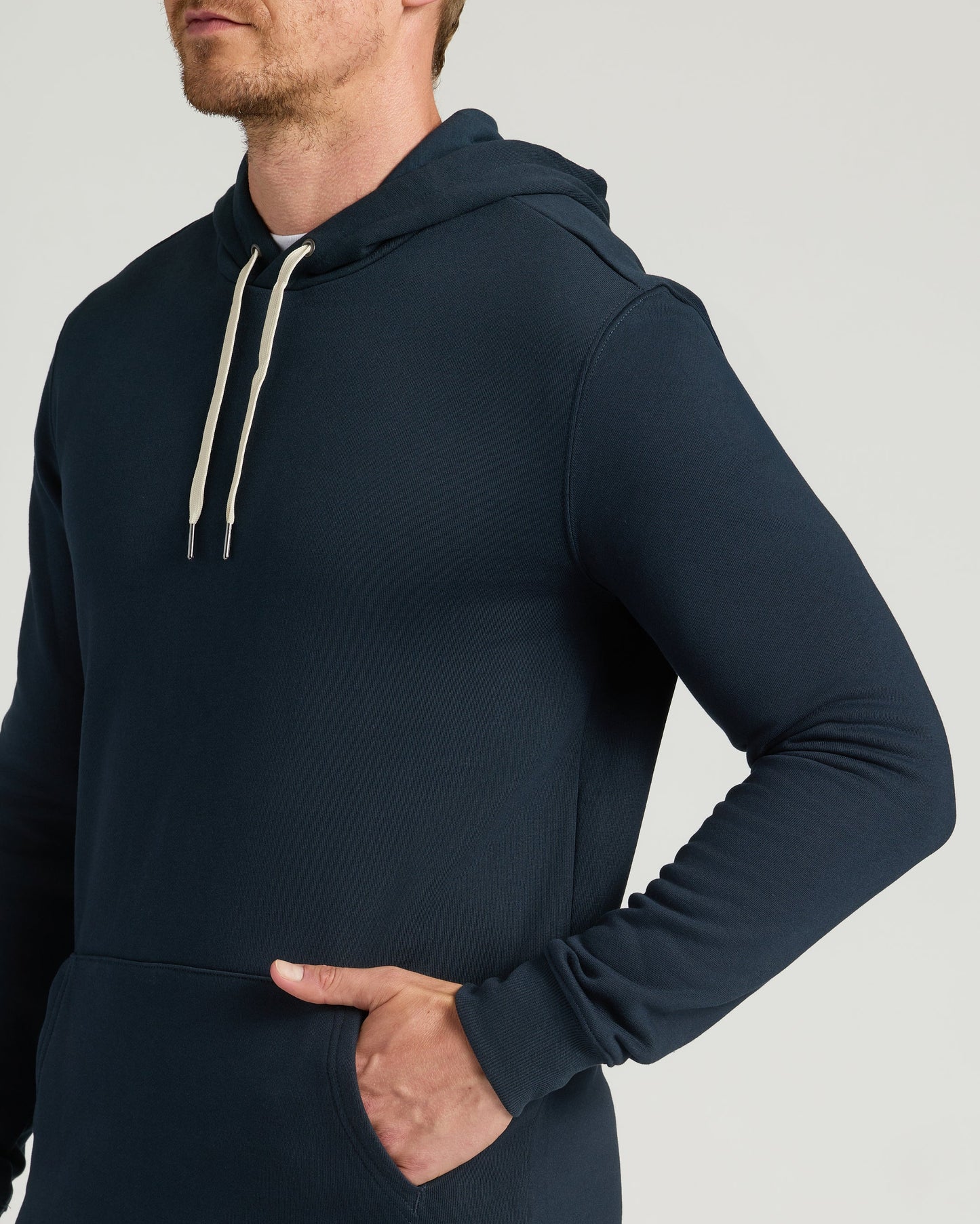 Navy Tall Fleece French Terry Pullover Hoodie