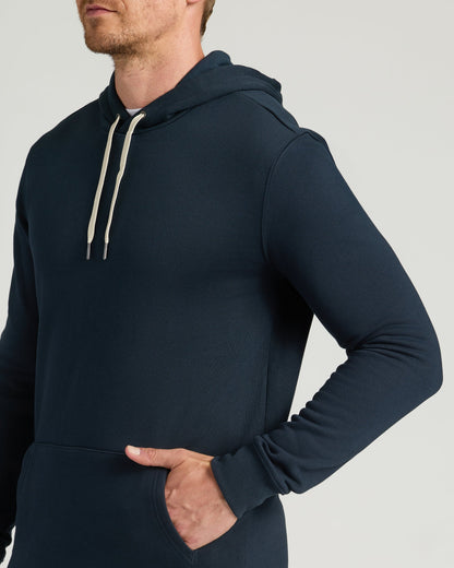Navy Tall Fleece French Terry Pullover Hoodie