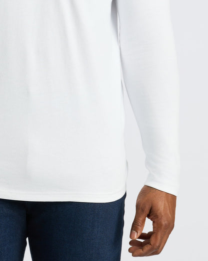 White Tall Heavyweight Long Sleeve Pocket Crew