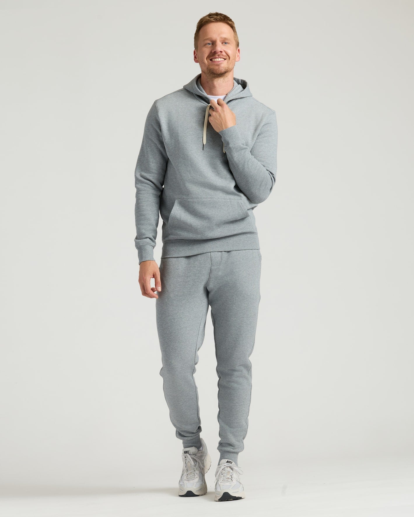 Dark Heather Gray Fleece French Terry Pullover Hoodie