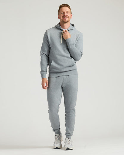 Dark Heather Gray Fleece French Terry Pullover Hoodie
