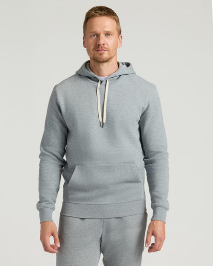 Dark Heather Gray Fleece French Terry Pullover Hoodie