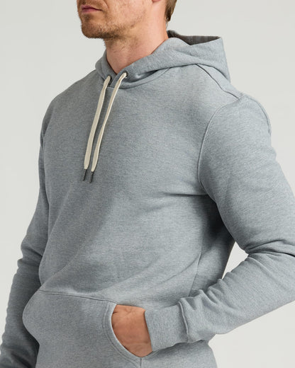 Dark Heather Gray Fleece French Terry Pullover Hoodie