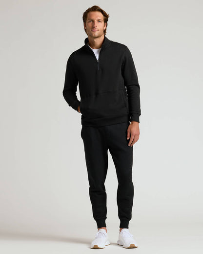 Black Quarter Zip Fleece Sweatshirt & Jogger 2-Pack
