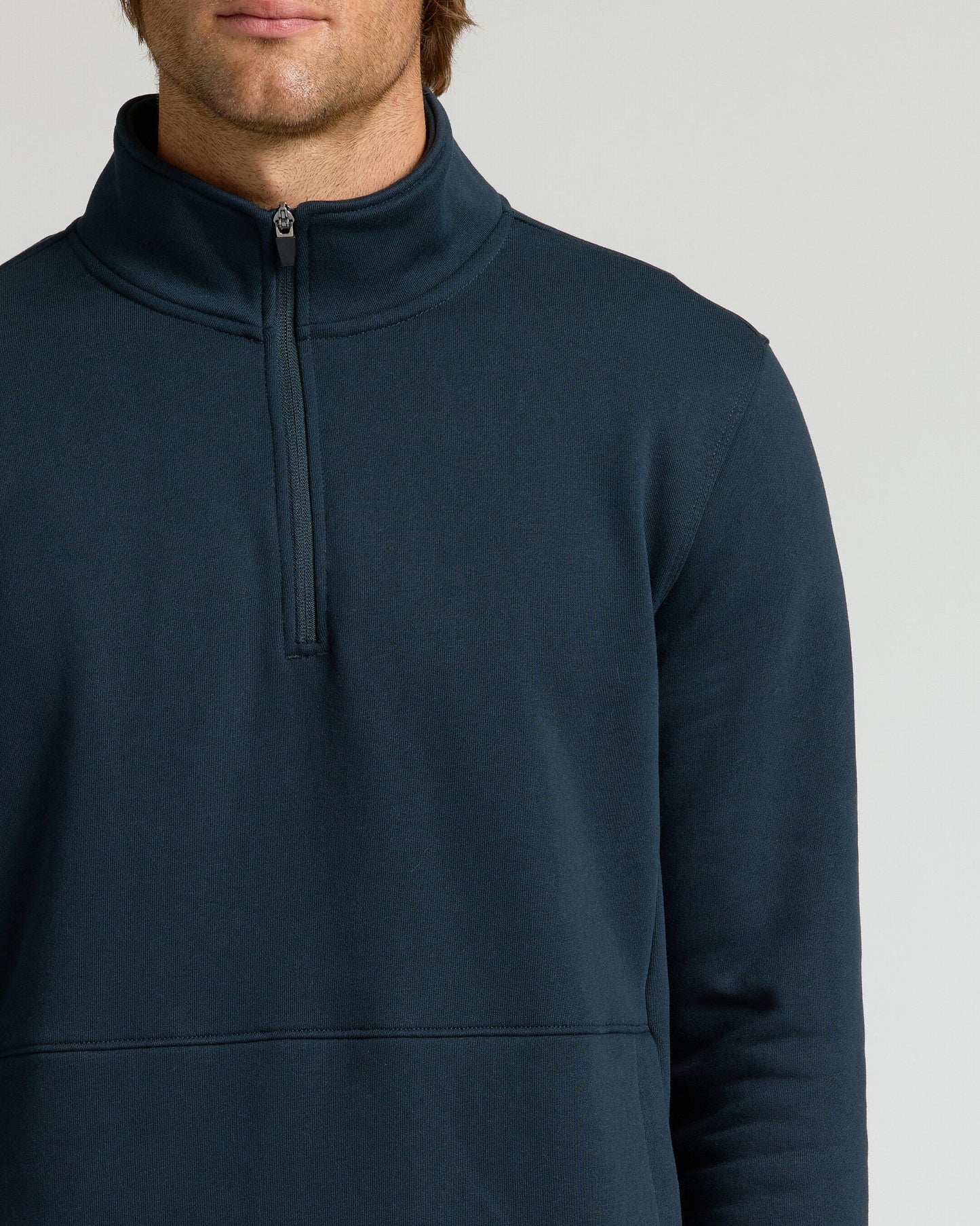 Navy Quarter Zip Fleece Sweatshirt