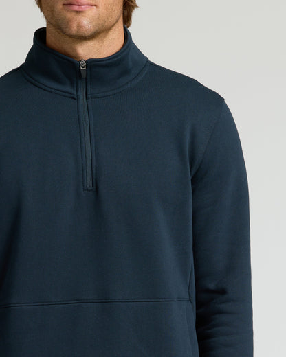 Navy Quarter Zip Fleece Sweatshirt