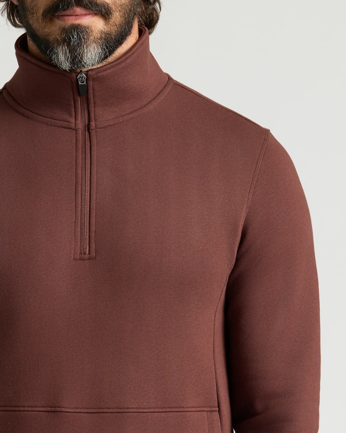 Carob Quarter Zip Fleece Sweatshirt