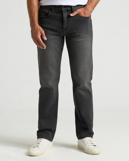 Gray Wash Straight Authentic Denim Jeans