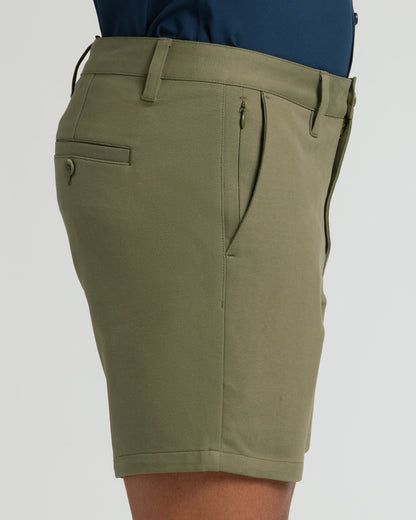 7 Military Green Classic Chino Shorts